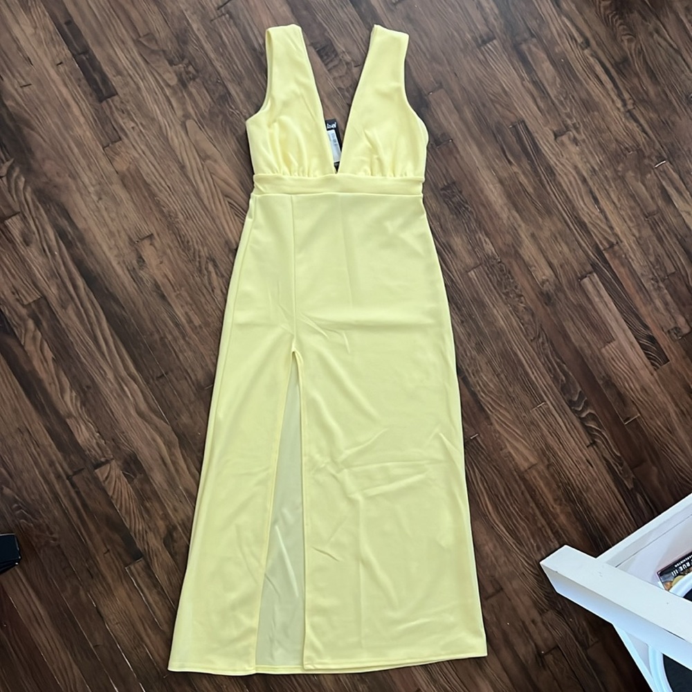 Nasty Gal Yellow Midi Dress Sz 10 NWT